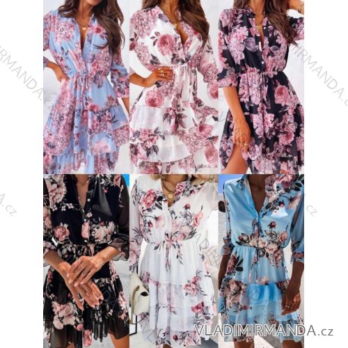 Women's Long Chiffon Short Sleeve Dress (S/M ONE SIZE) ITALIAN FASHION IMWGS231048