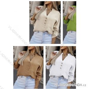 Šaty elegantní košilové dlouhý rukáv dámské (S/M ONE SIZE) ITALSKÁ MÓDA IMWY21734