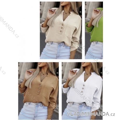 Šaty elegantní košilové dlouhý rukáv dámské (S/M ONE SIZE) ITALSKÁ MÓDA IMWY21734