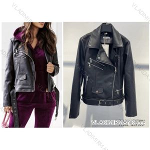 Women's Long Sleeve Leather Jacket (S/M ONE SIZE) ITALIAN FASHION IMWB22198