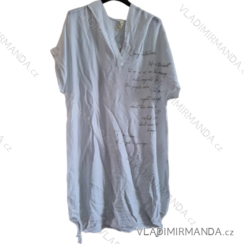 Shirt short sleeve dress women (UNI S-L) ITALIAN FASHION IMD20091 XL/2XL white
