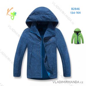 Softshell jacket with fleece hooded long sleeve youth boy (134-164) KUGO B2846