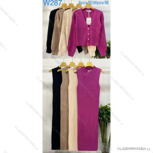 Women's ribbed summer dress with straps (S/ML/XL ONE SIZE) MB2123Z220