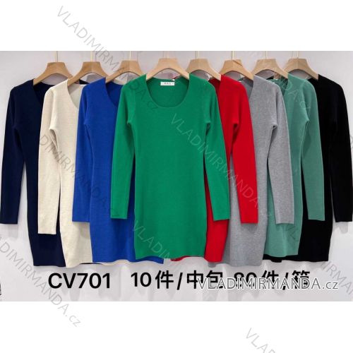 Women's ribbed summer dress with straps (S/ML/XL ONE SIZE) MB2123Z220