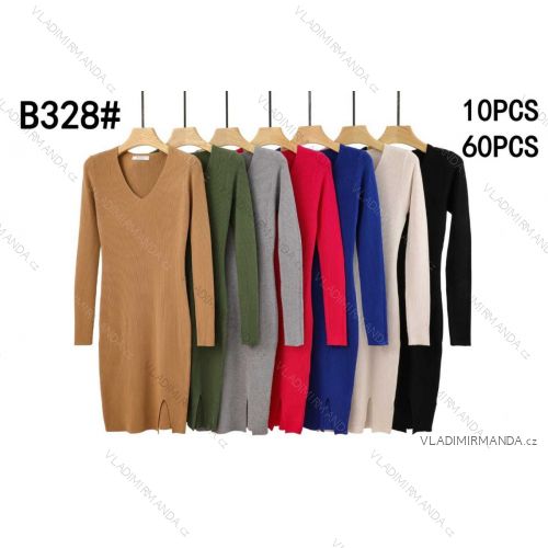 Women's ribbed summer dress with straps (S/ML/XL ONE SIZE) MB2123Z220