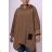 Women's Plus Size Long Sleeve Zipper Hooded Sweatshirt (XL/2XLONE SIZE) ITALIAN FASHION IMD23429