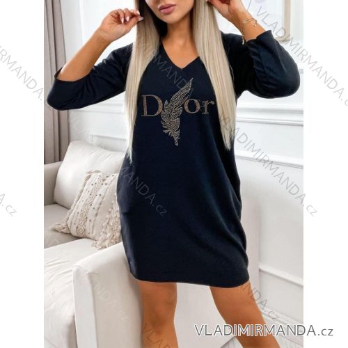 Women's Long Sleeve Dress (S/M/L ONE SIZE) ITALIAN FASHION IMD23679