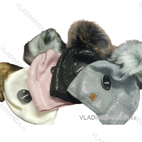 Women's cap with stones (uni) WOOLK POLAND PV417027