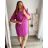 Women's Short Sleeve Shirt Dress (S / M ONE SIZE) ITALIAN FASHION IM422633