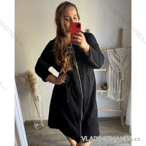 Shirt extended 3/4 long sleeve women's (L/XL/2XL ONE SIZE) ITALIAN FASHION IM423025 3xl / 4xl black