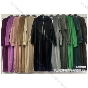 Women's Long Sleeve Hoodie Dress (S / M ONE SIZE) ITALIAN FASHION IMWA216095