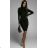 Women's Long Sleeve Hoodie Dress (S / M ONE SIZE) ITALIAN FASHION IMWA216095