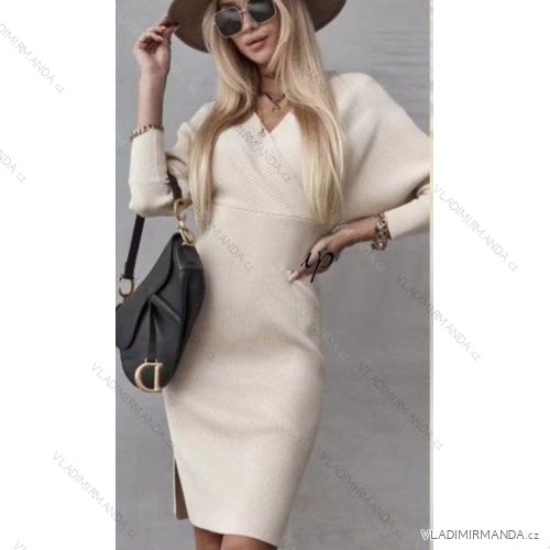 Women's Long Sleeve Hoodie Dress (S / M ONE SIZE) ITALIAN FASHION IMWA216095