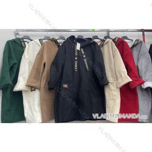 Women's Plus Size Fleece Hooded Long Sleeve Coat (XL/2XL ONE SIZE) ITALIAN FASHION IMWD232744