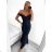 Women's Long Elegant Party Sparkly Carmen Dress (S/M ONE SIZE) ITALIAN FASHION IMM2251196/DUR
