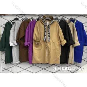 Women's Plus Size Fleece Hooded Long Sleeve Coat (XL/2XL ONE SIZE) ITALIAN FASHION IMWD232744