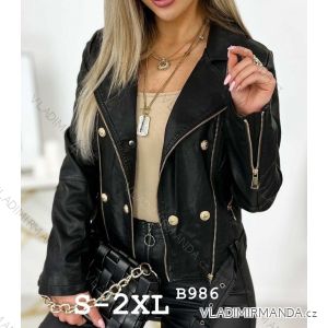 Women's Long Sleeve Leather Jacket (S-2XL) ITALIAN FASHION PMWGB23B986
