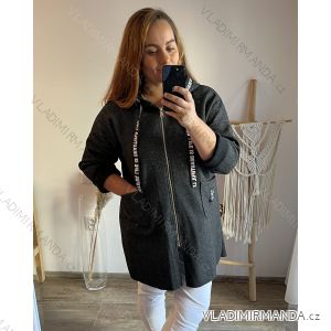 Women's Oversize Zip Up Hooded Coat (2XL/3XL/4XL ONE SIZE) ITALIAN FASHION IM323BEAUTIFUL/DU