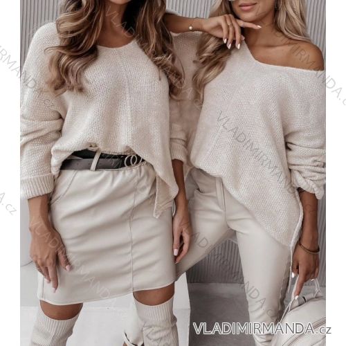Women's Long Sleeve Knitted Sweater (S/M ONE SIZE) ITALIAN FASHION IMWAD233312