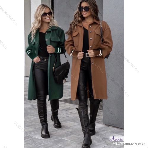 Kabátek košilový flaušový na knoflíčky dámský (S/M ONE SIZE) ITALSKÁ MÓDA IMWD217059