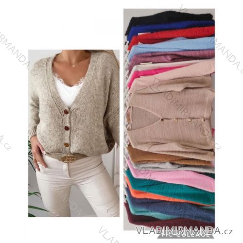 Women's Knitted Thin Long Sleeve Sweater (S/M ONE SIZE) ITALIAN FASHION IMWL233228