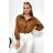 Camel suede zipper sweatshirt