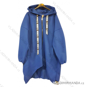 Women's Plus Size (L/XL ONE SIZE) Hooded Zip Up Fleece Coat ITALIAN FASHION IM422847/DU