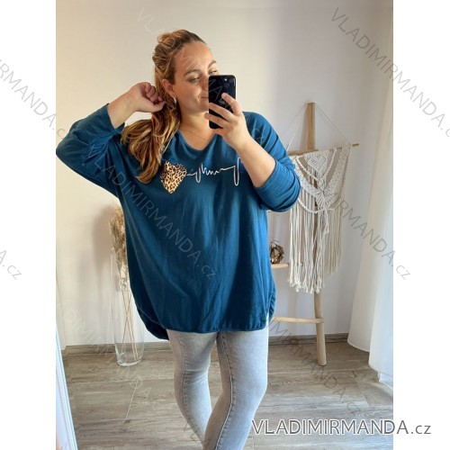 Tunic / blouse long sleeve women's oversized (3XL / 4XL ONE SIZE) ITALIAN FASHION IMWQ2191650 kerosene