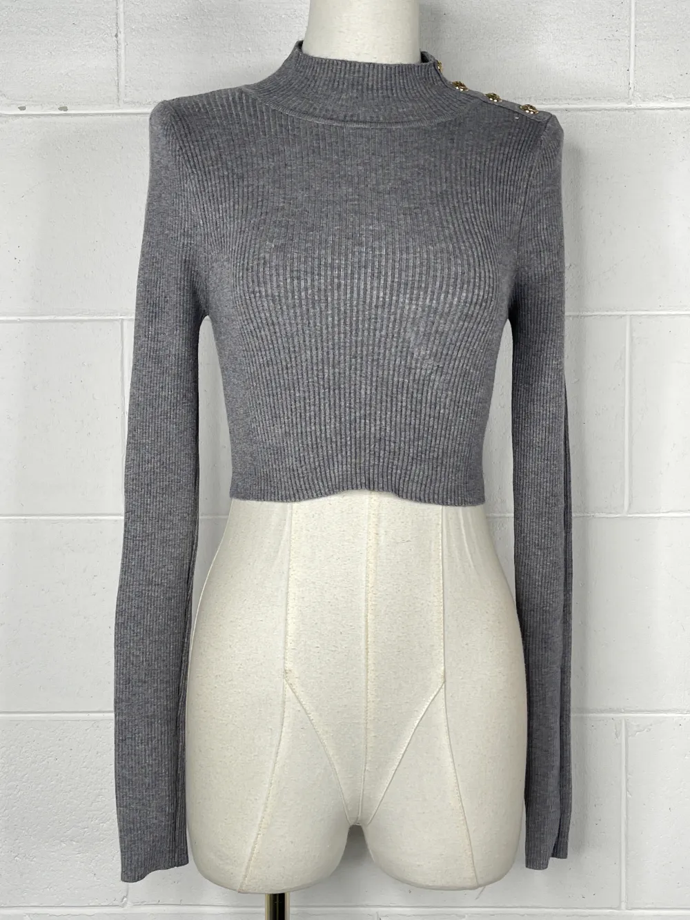 Women's Short Turtleneck Long Sleeve Sweater (S/M ONE SIZE) ITALIAN FASHION IMPBB23Z5153