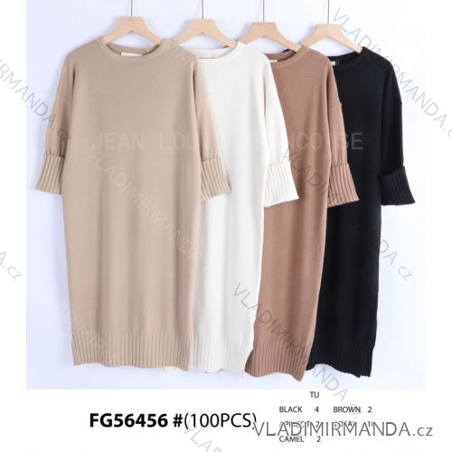 Women's Long Sleeve Knitted Dress (S/M ONE SIZE) ITALIAN FASHION IMWGR23FG56456