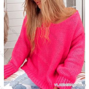 Women's Long Sleeve Knitted Sweater (XL/2XL ONE SIZE) ITALIAN FASHION IMD23720