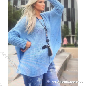 Women's Oversized Long Sleeve Knitted Sweater (S/M ONE SIZE) ITALIAN FASHION IMPLI237171