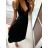 Women's pleated chiffon skirt (M / L ONE SIZE) ITALIAN FASHION IM321574 M / L black