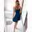 Women's elegant party long sleeve dress (S/M ONE SIZE) ITALIAN FASHION IM322282 S/M Royal blue