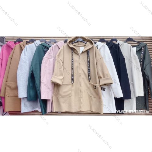 Kabátek košilový flaušový na knoflíčky dámský (S/M ONE SIZE) ITALSKÁ MÓDA IMWD217059