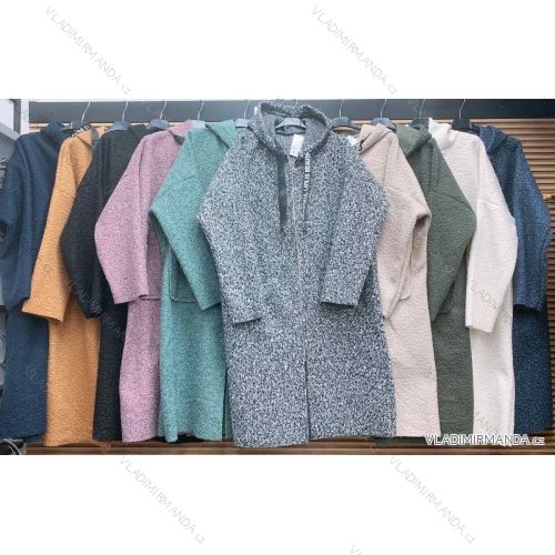 Kabátek košilový flaušový na knoflíčky dámský (S/M ONE SIZE) ITALSKÁ MÓDA IMWD217059