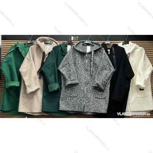 Kabátek košilový flaušový na knoflíčky dámský (S/M ONE SIZE) ITALSKÁ MÓDA IMWD217059