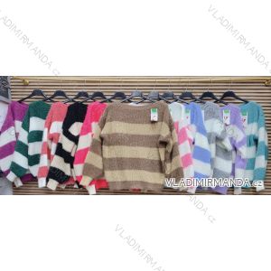 Sweater Knitted Slim Long Sleeve Women's Stripe (S/M ONE SIZE) ITALIAN FASHION IMWAE23035