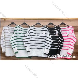 Sweater Knitted Slim Long Sleeve Women's Stripe (S/M ONE SIZE) ITALIAN FASHION IMWAE23040