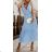Sleeveless summer dress for women (uni sm) ITALIAN FASHION IMD20550 S/M Blue light