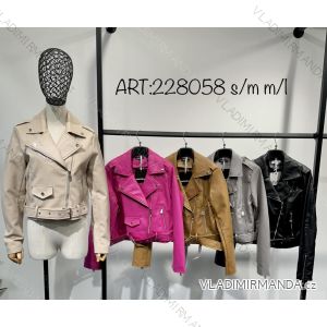 Women's Long Sleeve Leather Jacket (S/M ONE SIZE) ITALIAN FASHION IMM23M8058
