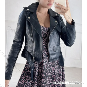 Women's Leatherette Curve Long Sleeve Jacket (S/M ONE SIZE) ITALIAN FASHION IMPBB23025_r