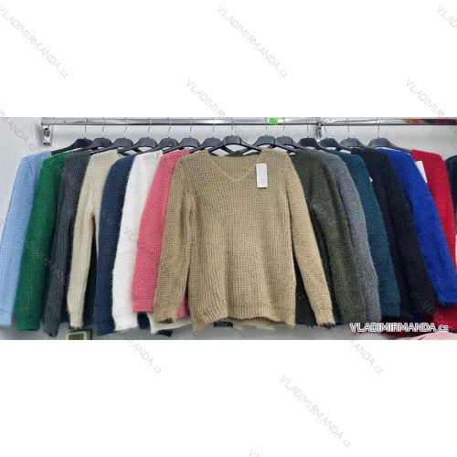 Women's Long Sleeve Knitted Sweater (S/M ONE SIZE) ITALIAN FASHION IMWDT23005