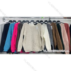 Women's Long Sleeve Knitted Sweater (S/M ONE SIZE) ITALIAN FASHION IMWDT23006