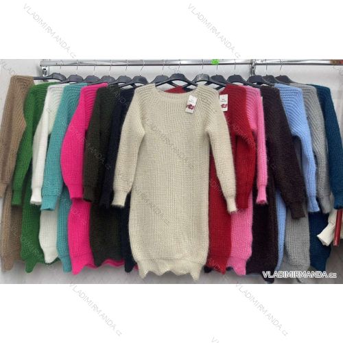 Women's Long Sleeve Knitted Dress (S/M ONE SIZE) ITALIAN FASHION IMWDT23007