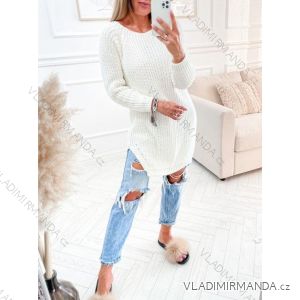 Women's Knitted Extended Long Sleeve Sweater (S/M ONE SIZE) ITALIAN FASHION IMWDT230015