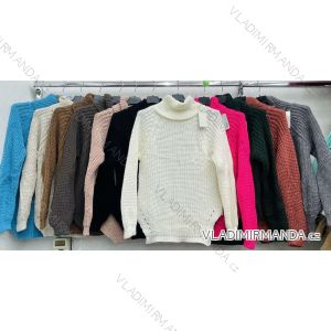 Women's Long Sleeve Turtleneck Knitted Sweater (S/M ONE SIZE) ITALIAN FASHION IMWDT230019