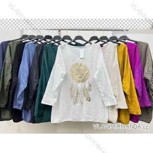 Women's Long Sleeve Knitted T-Shirt (S/M ONE SIZE) ITALIAN FASHION IMC23389