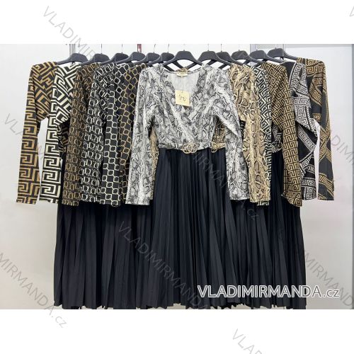 Women's Plus Size Long Sleeve Oversize Dress (XL/2XL/3XL ONE SIZE) ITALIAN FASHION IMC23024