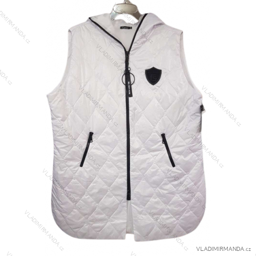 Vesta šusťáková bez rukávů dámská nadrozměr (42-44-46-48-50-52) POLSKÁ MÓDA PMLEW2201 white 52